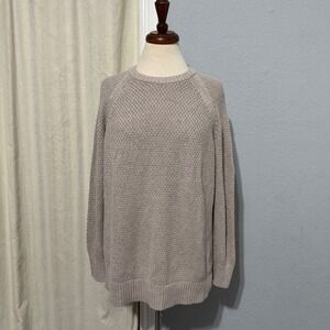 Old Navy Women Knit Sweater Taupe Crew Neck Long Sleeve Size Small